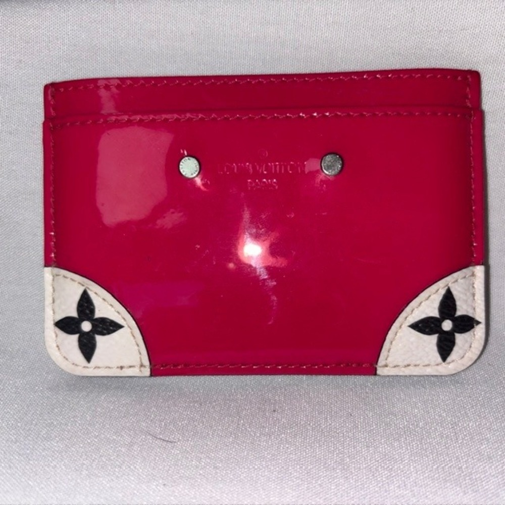 Louis Vuitton Vernis Patent Leather Card Holder Pink Trunk Detail M61508 - Picture 3 of 8